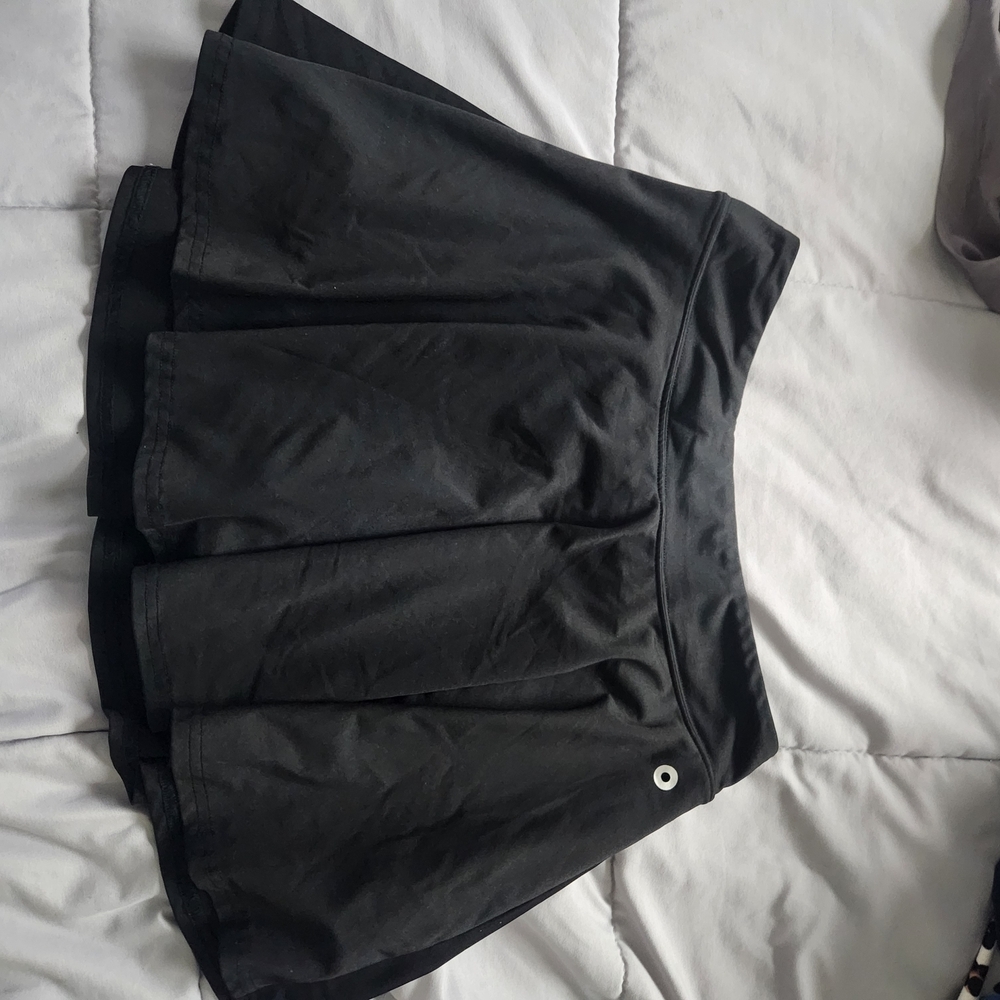 Black Pleated Skater Mini Skirt for Casual Wear